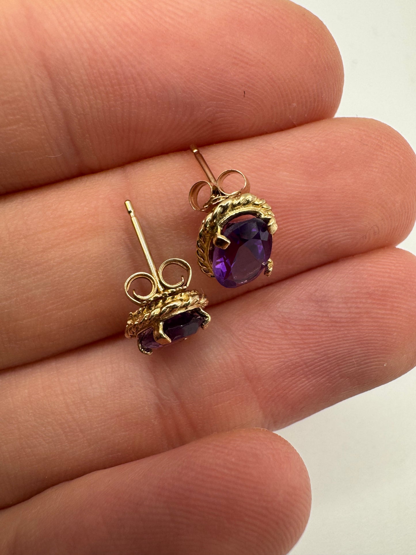 9ct gold amethyst earrings