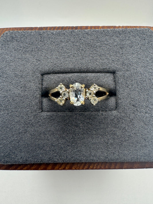 9ct gold topaz cluster ring