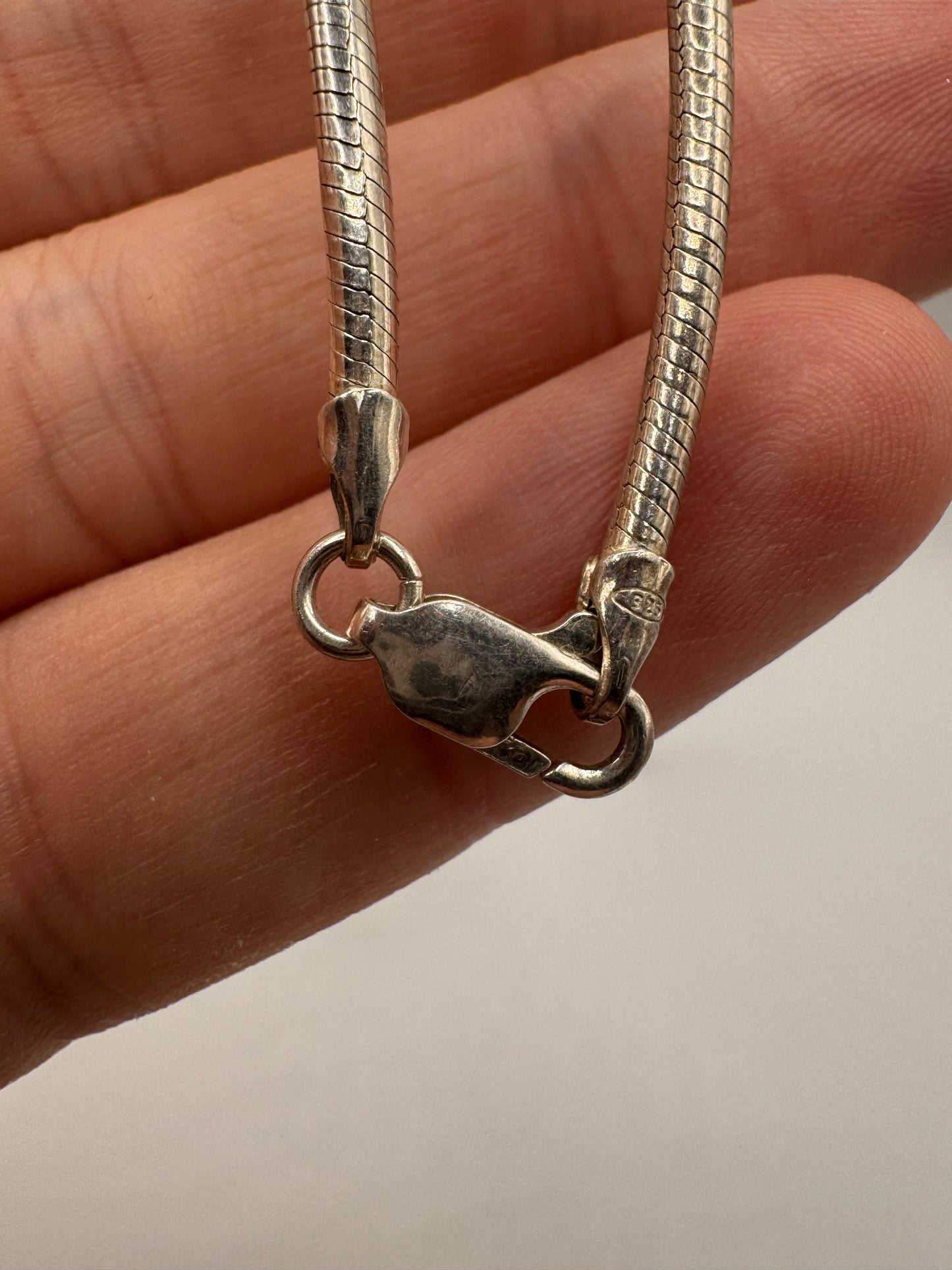 Silver snake link chain