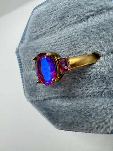 9ct gold mystic topaz ring