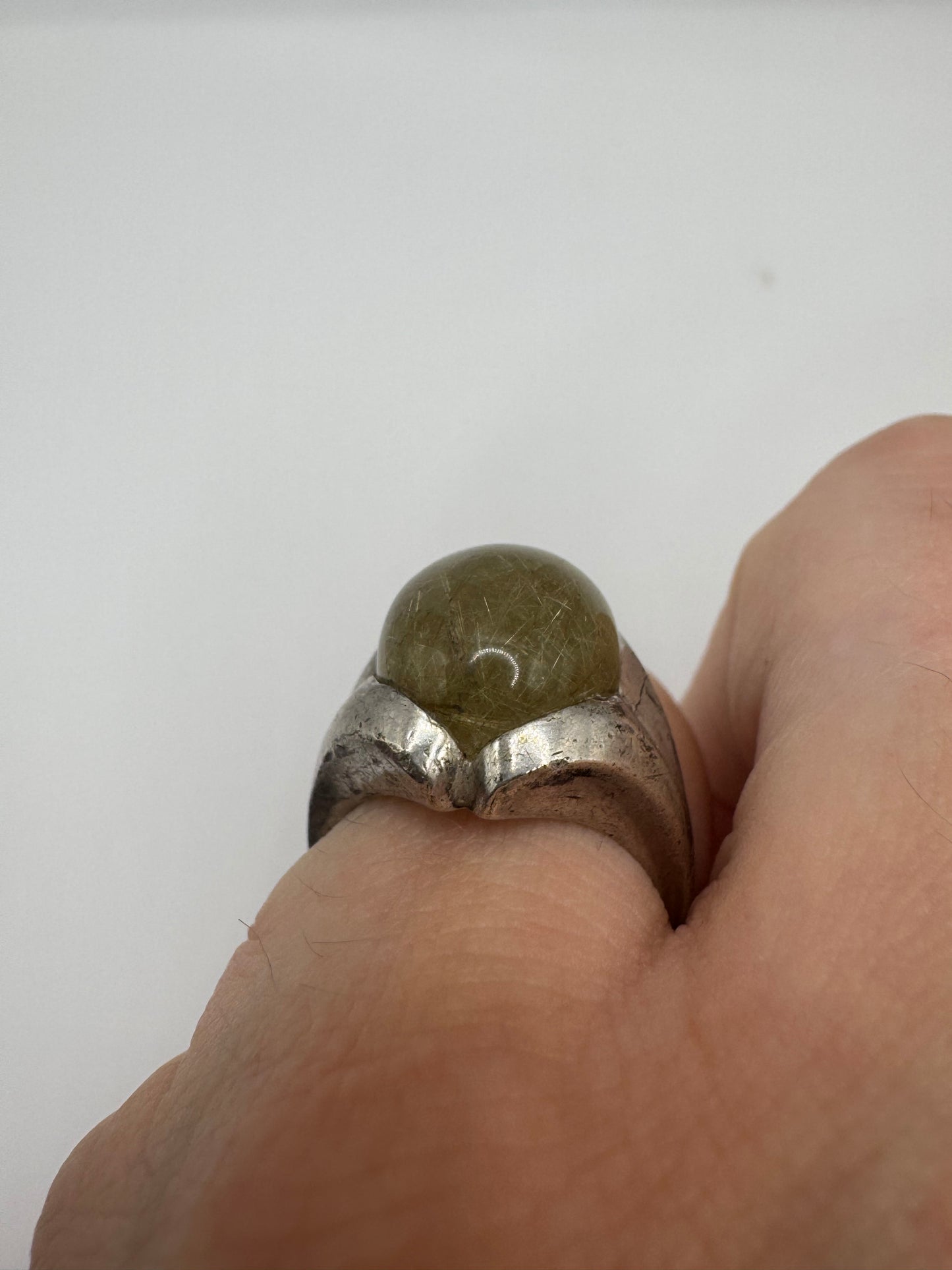 Silver gemstone ring