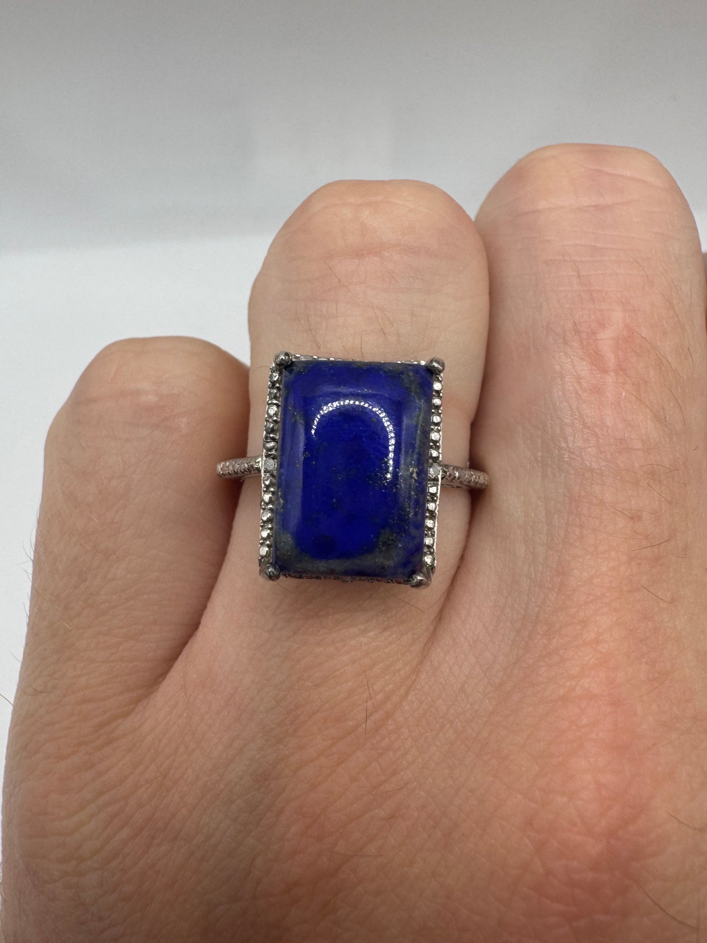 Silver gemstone ring