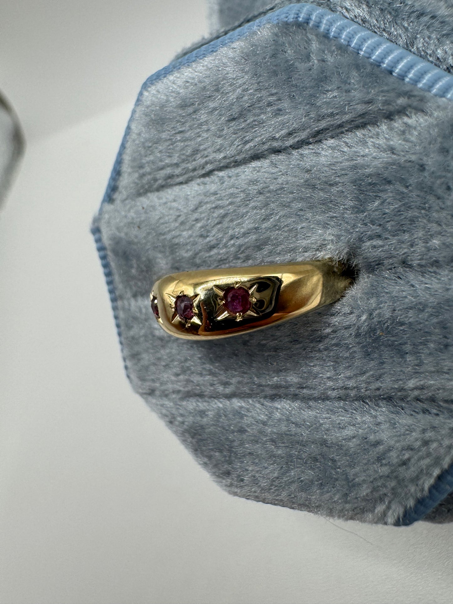 9ct gold pink topaz gypsy ring