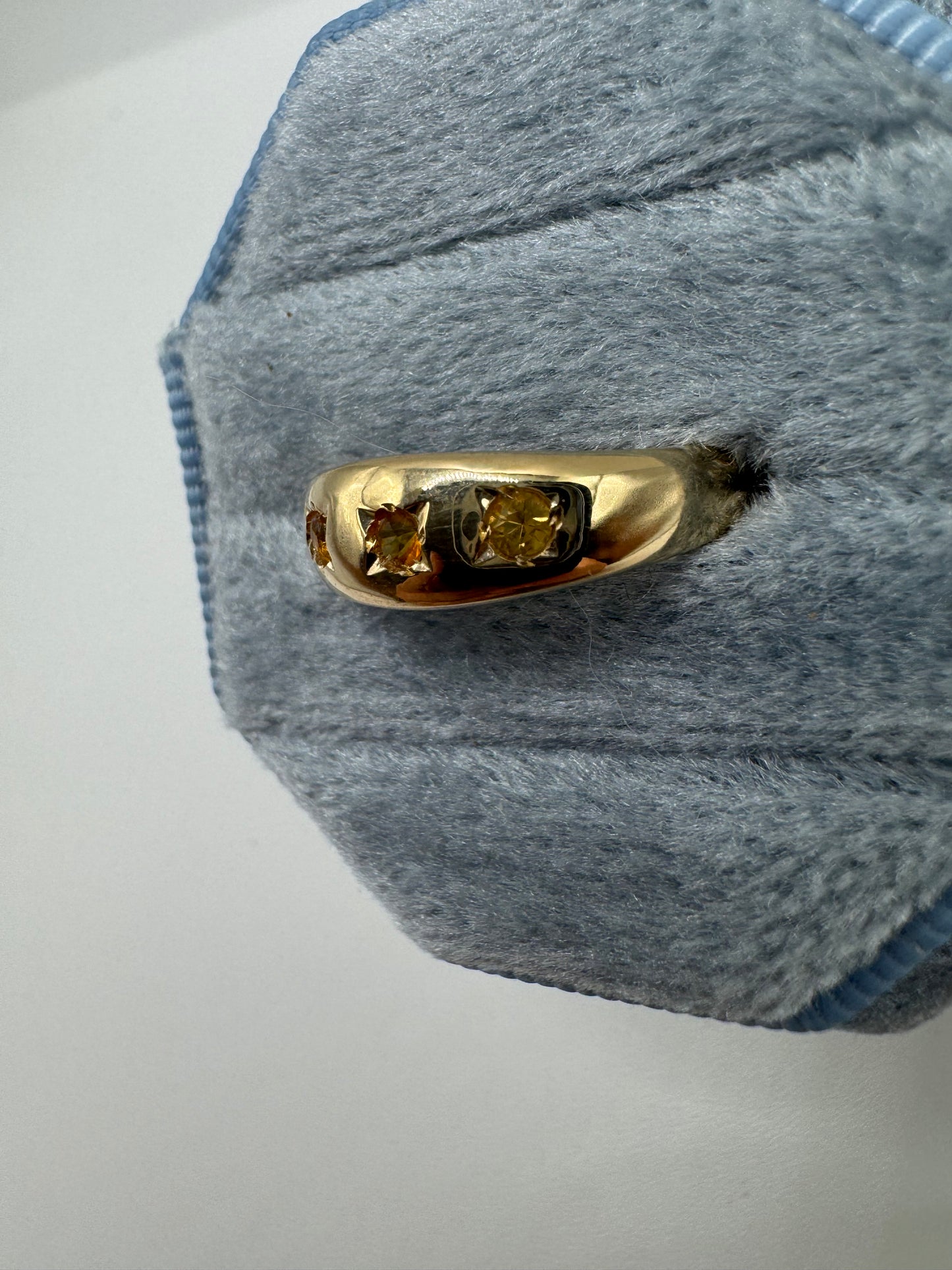 9ct gold citrine gypsy ring