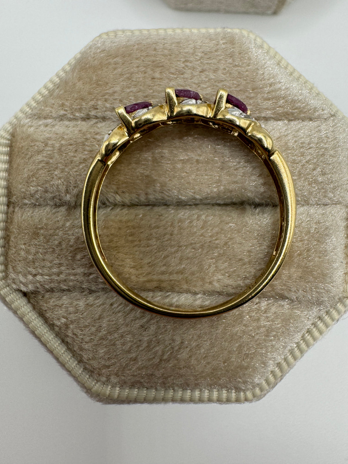 9ct gold ruby and diamond ring
