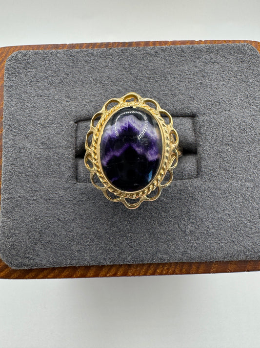 9ct gold blue John ring