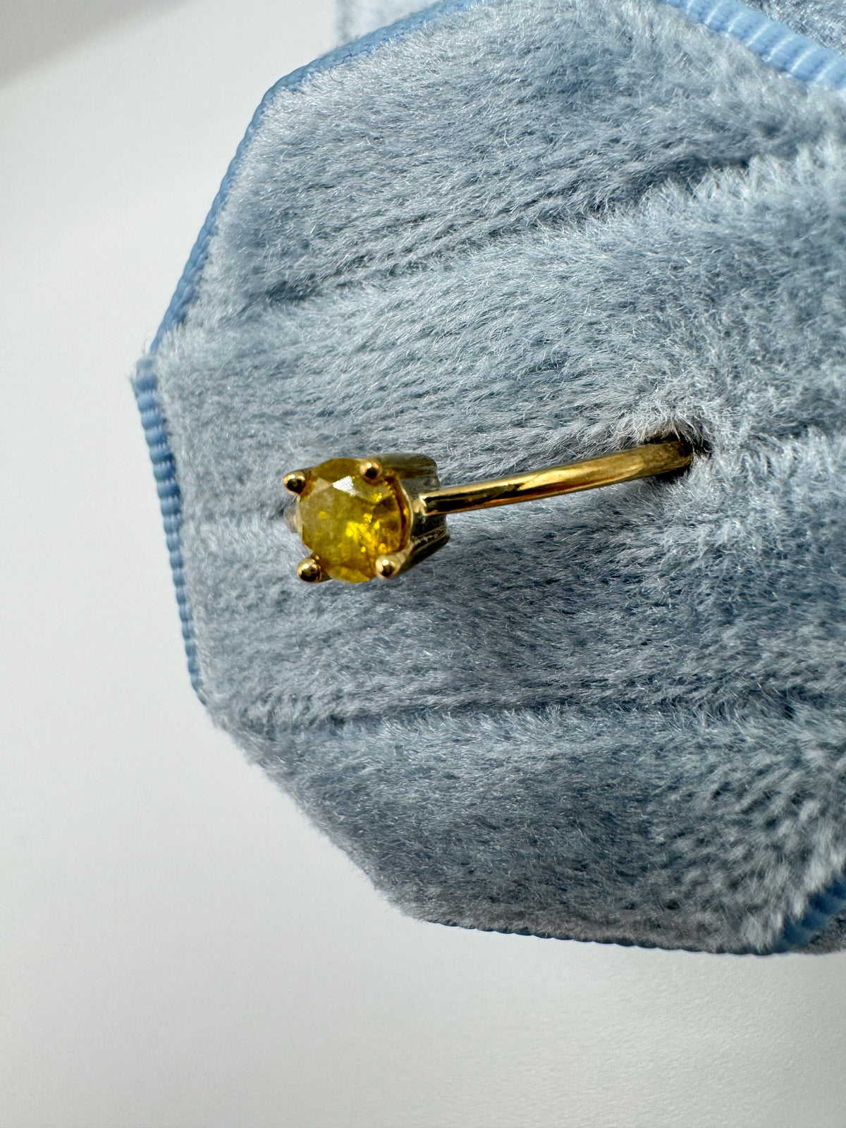9ct gold yellow diamond solitaire ring