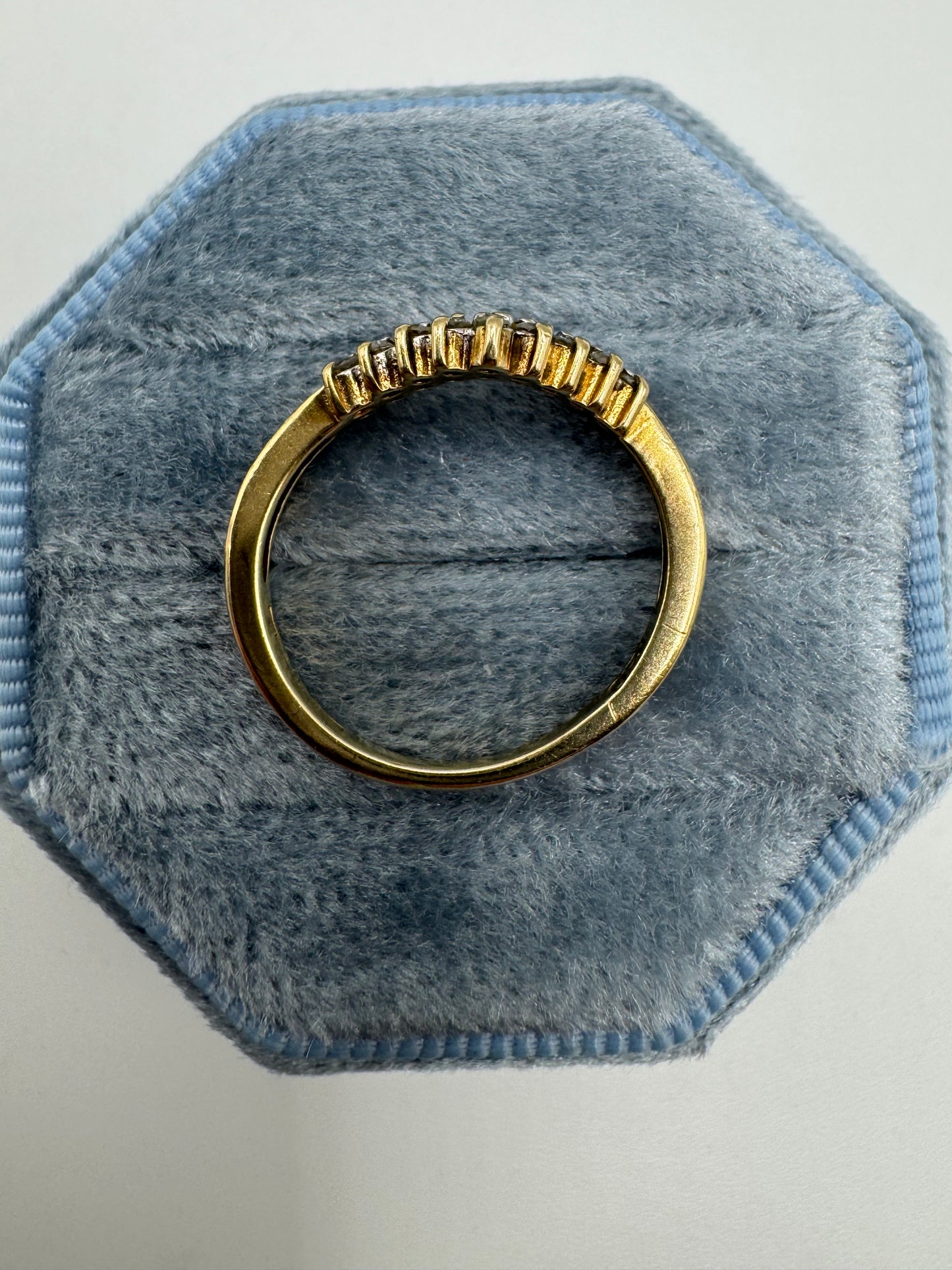 9ct gold 20 point diamond wishbone ring
