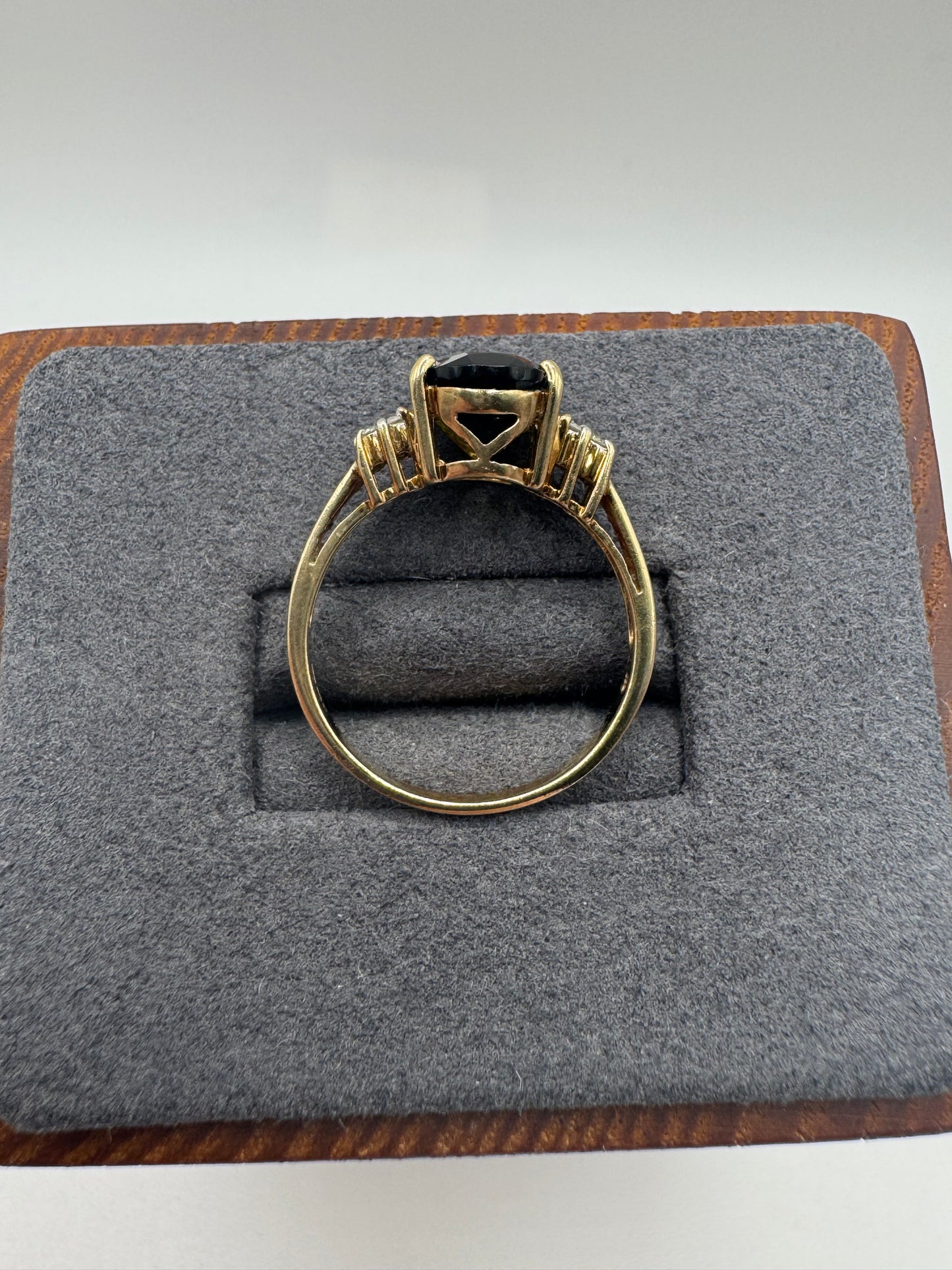 9ct gold tourmaline and diamond ring