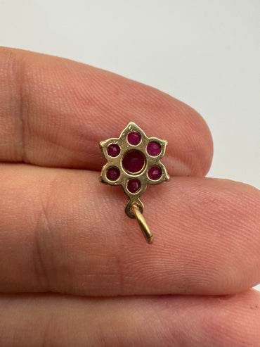 9ct gold ruby custer pendant