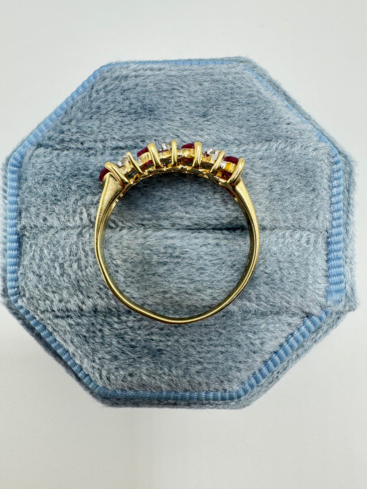 9ct gold ruby and diamond ring