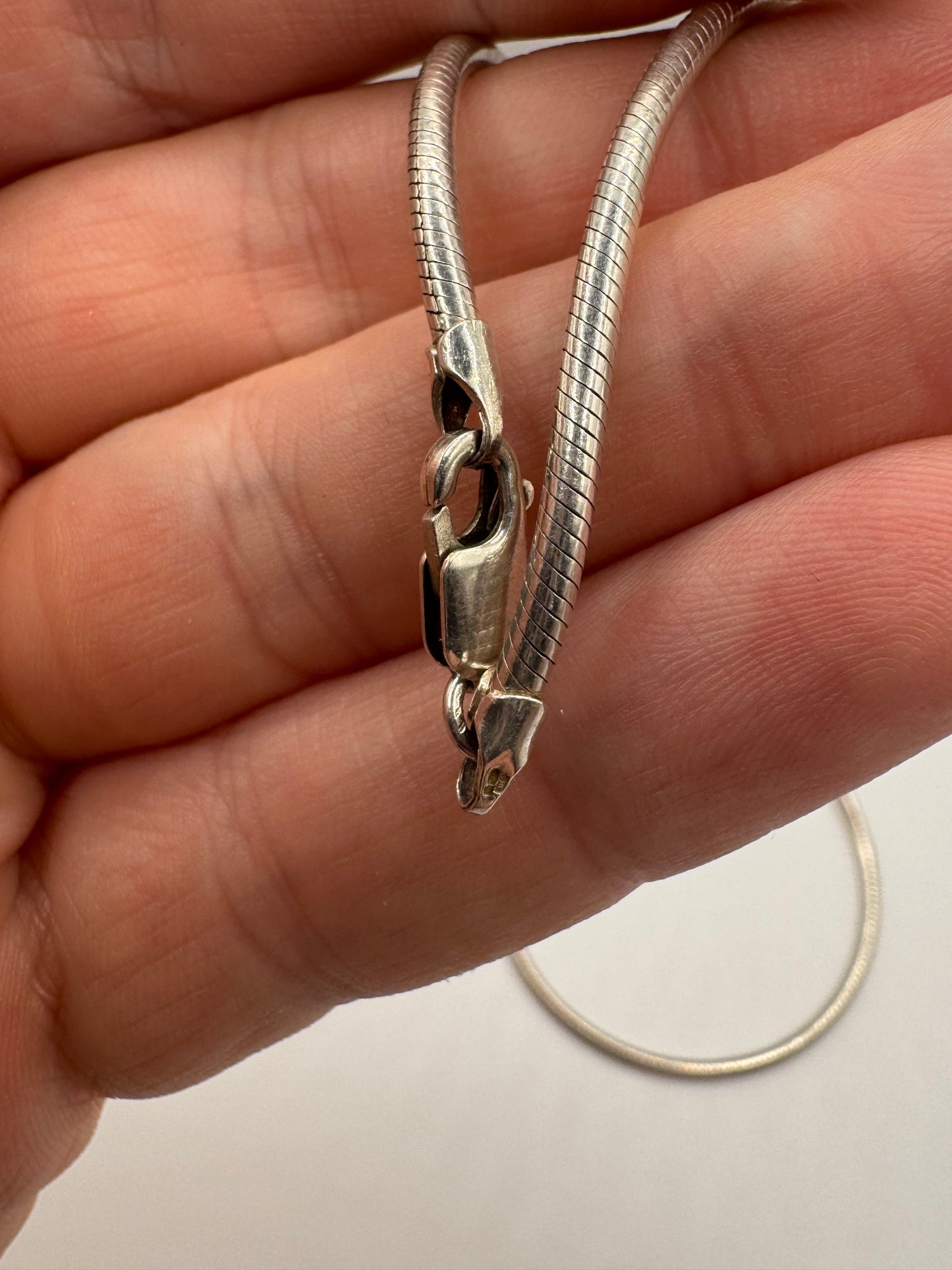 Silver snake link chain
