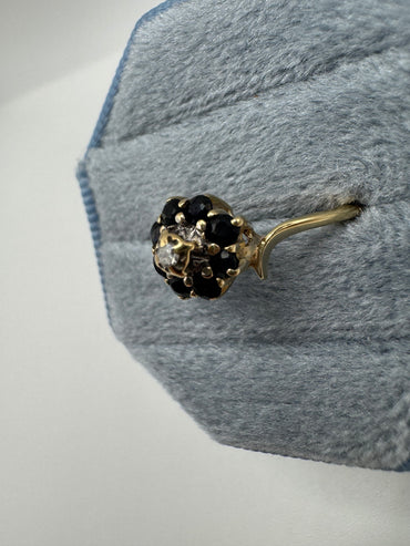 9ct gold sapphire and diamond ring