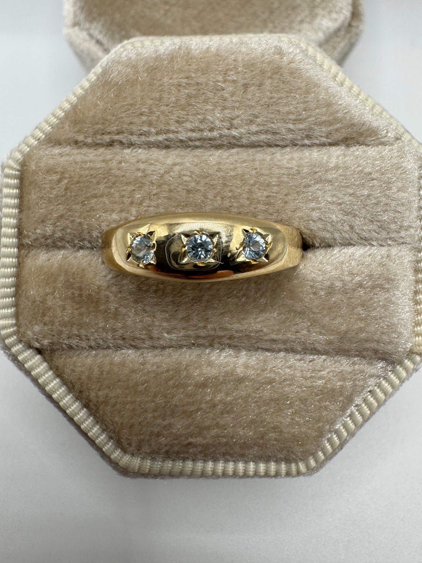 9ct gold blue topaz gypsy ring