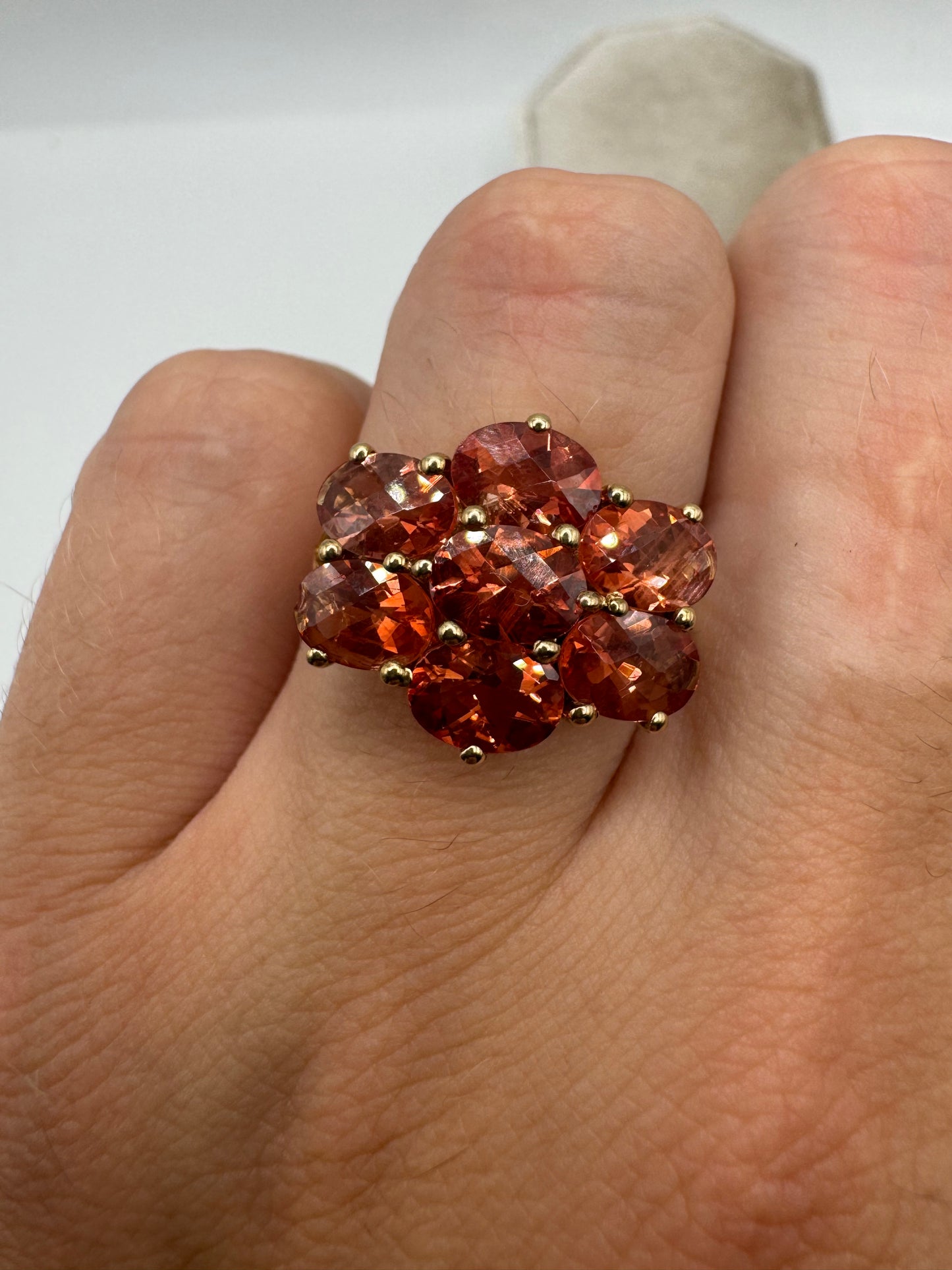 9ct gold tourmaline cluster ring