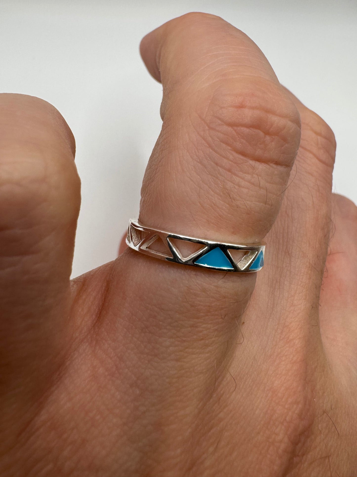 Silver enamelled ring (6.75-N)