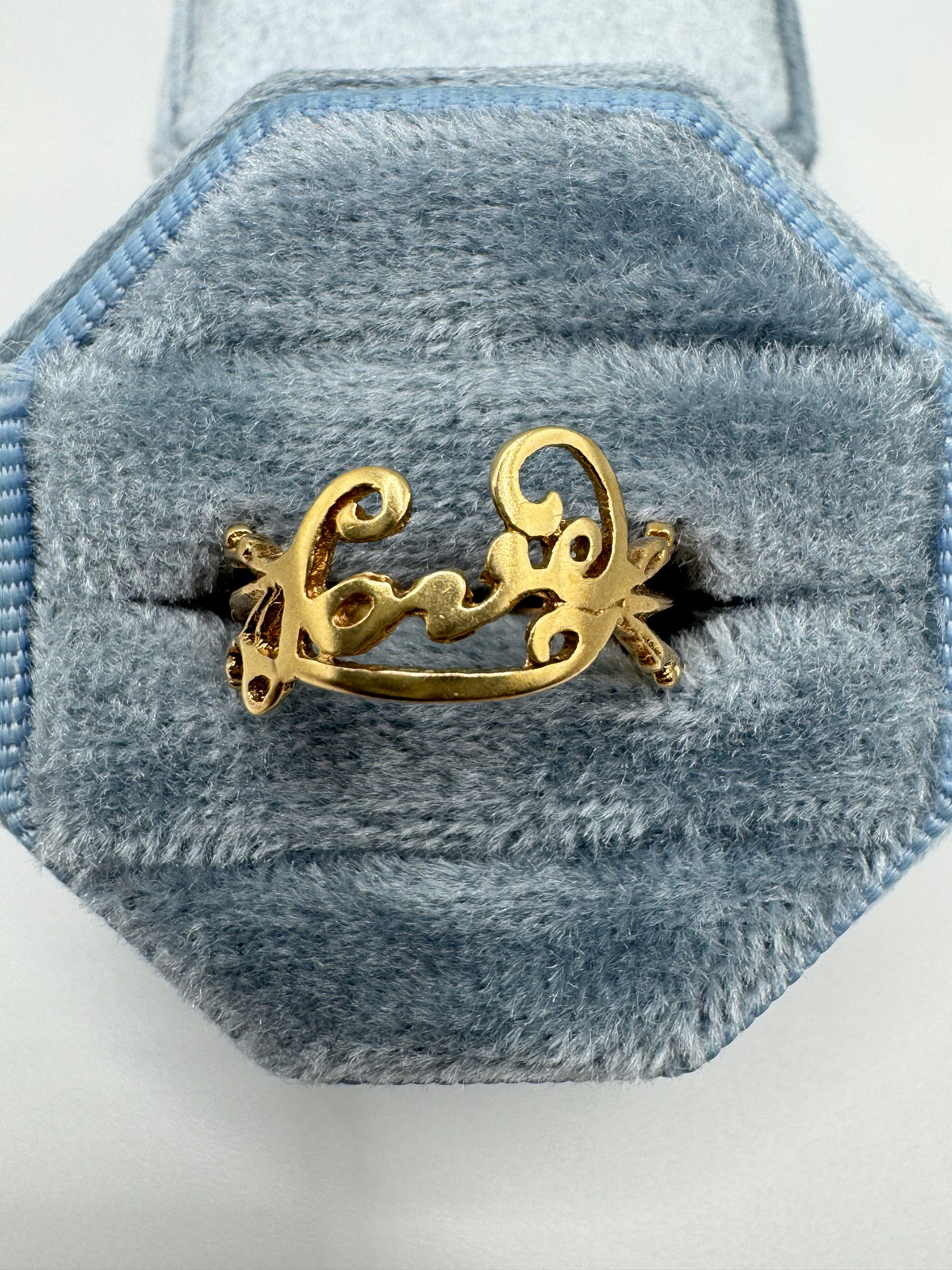 9ct gold “Love” ring
