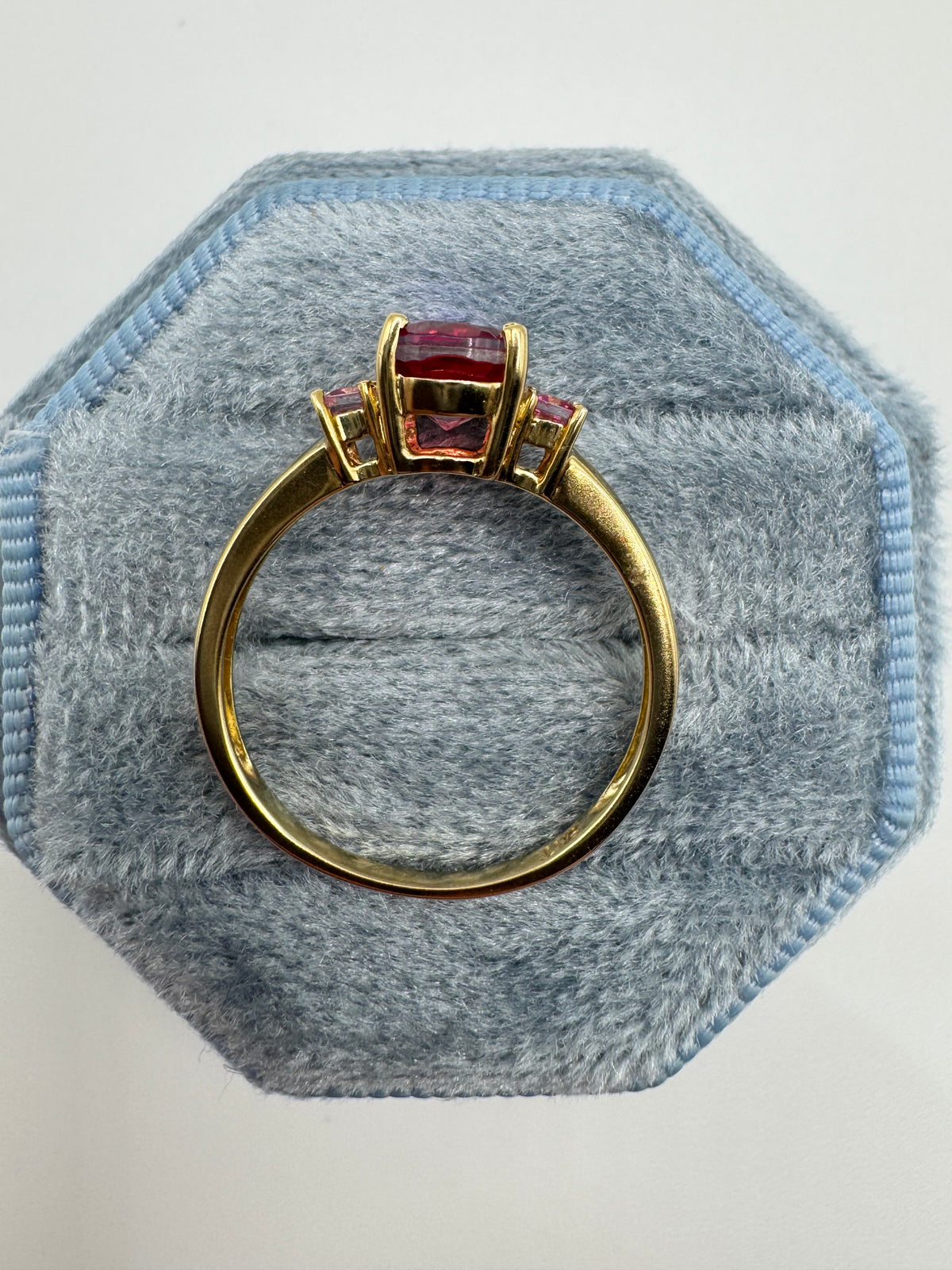9ct gold mystic topaz ring