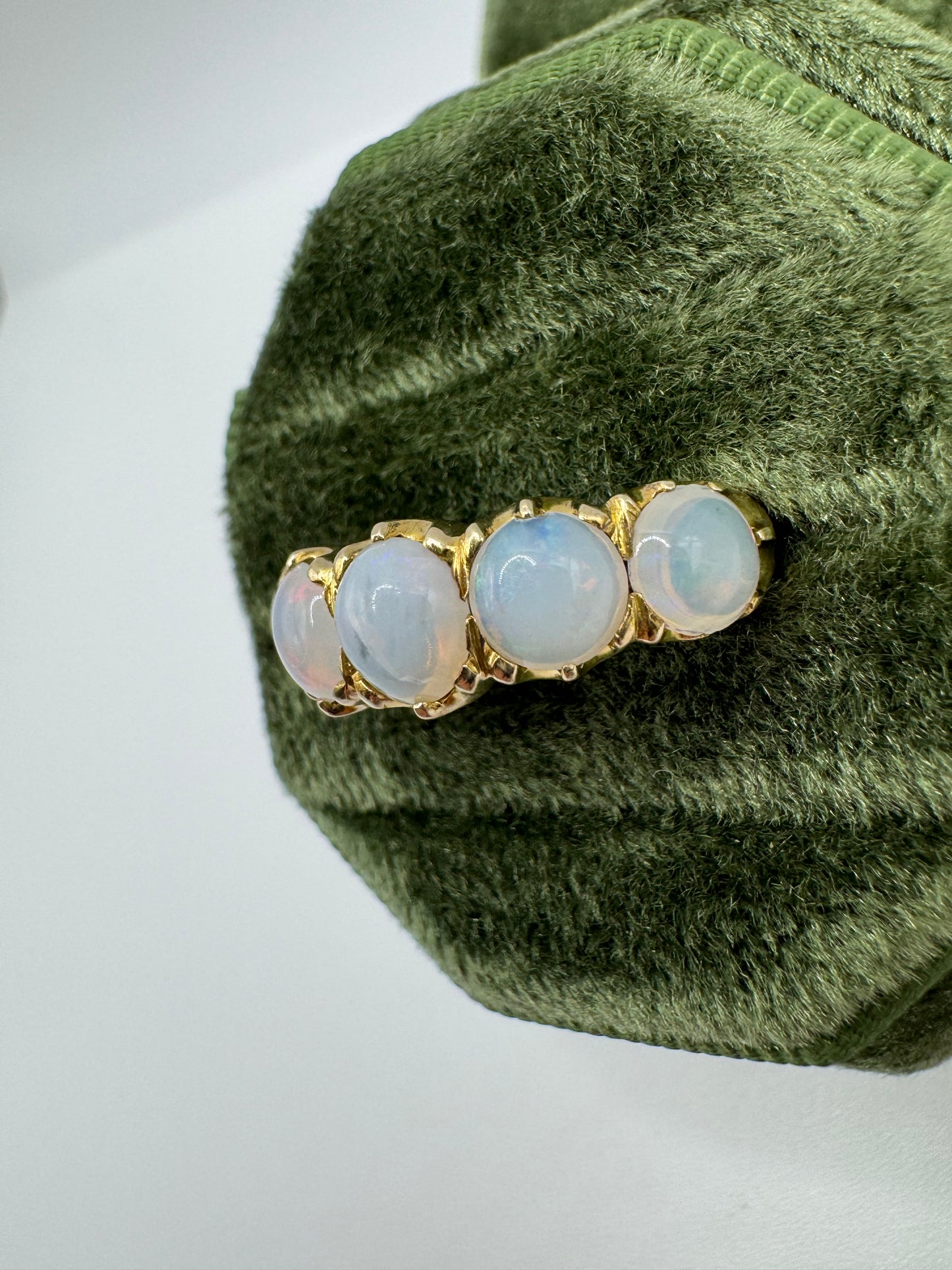 9ct gold opal half eternity ring