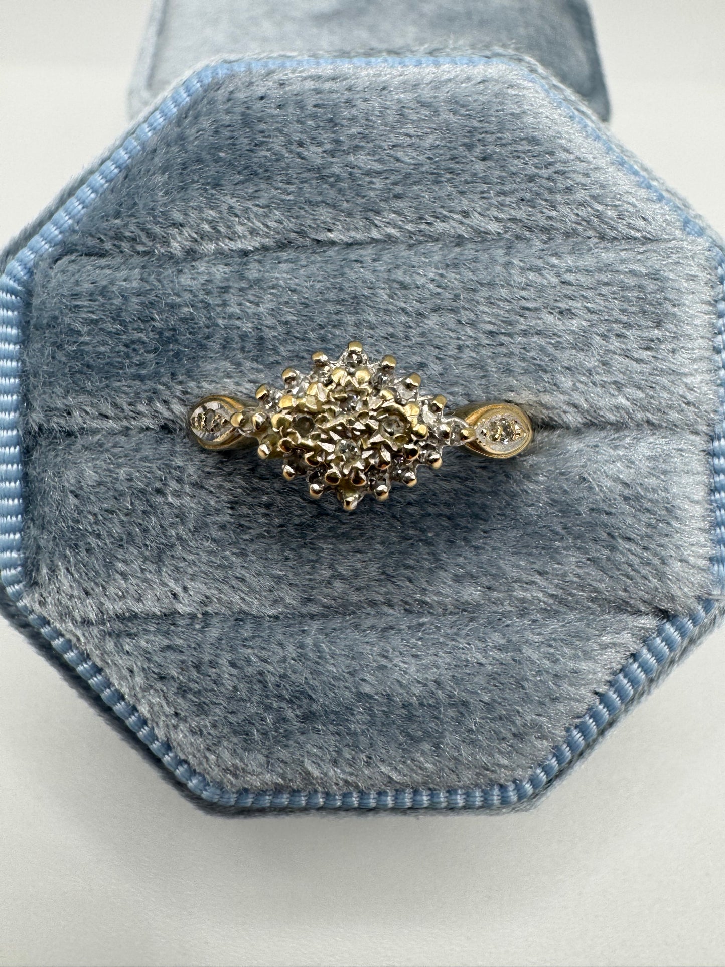 9ct gold 15 point diamond ring