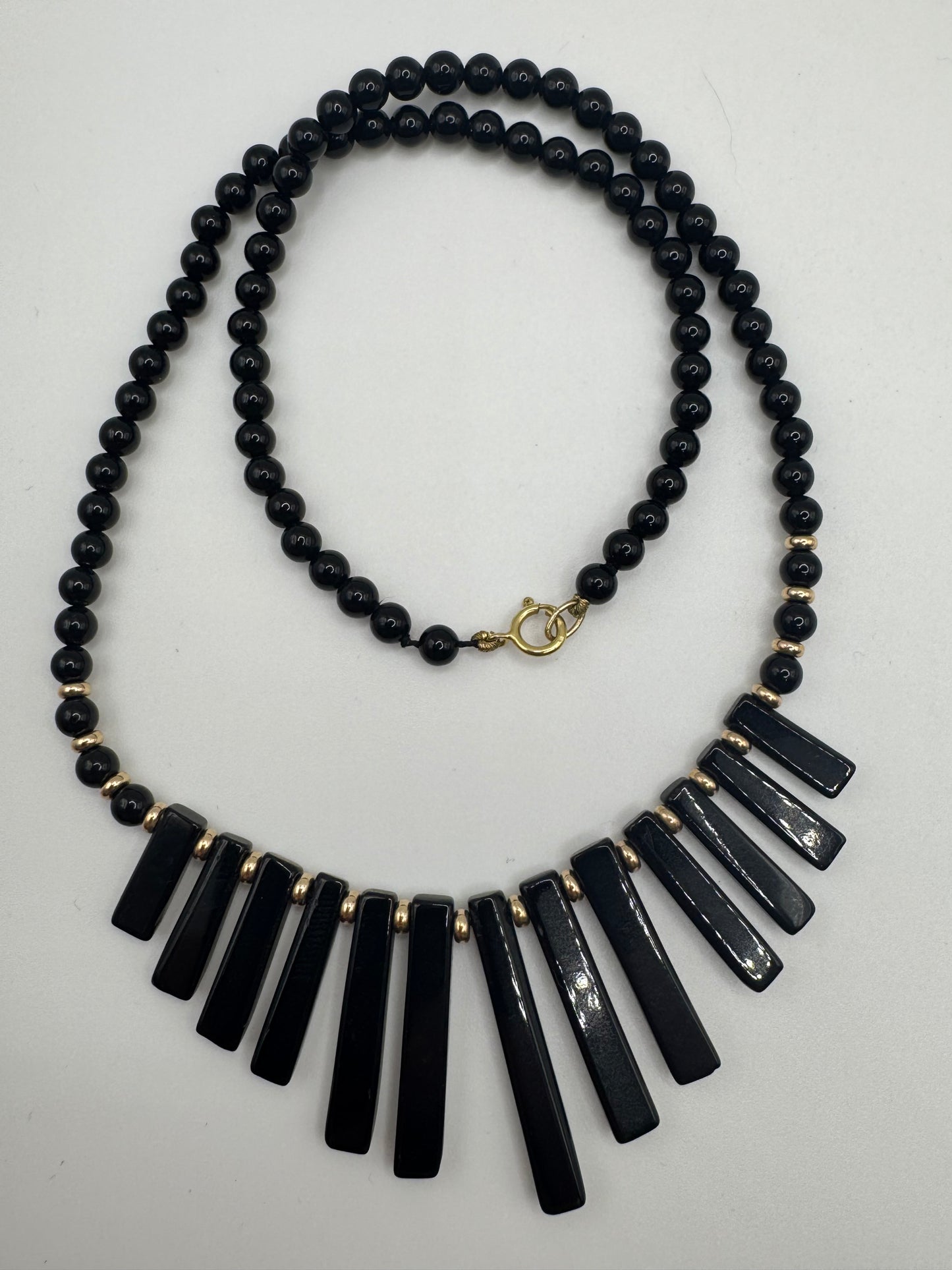 9ct gold onyx necklace
