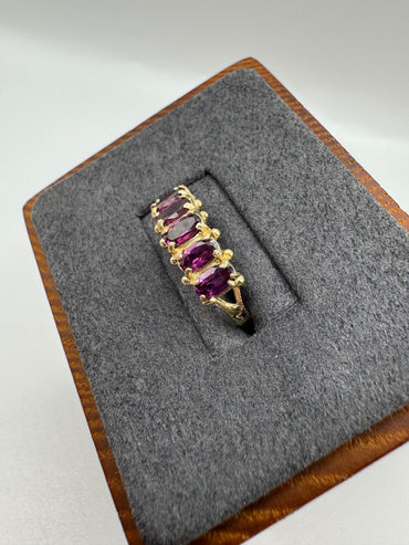 9ct gold rhodalite ring