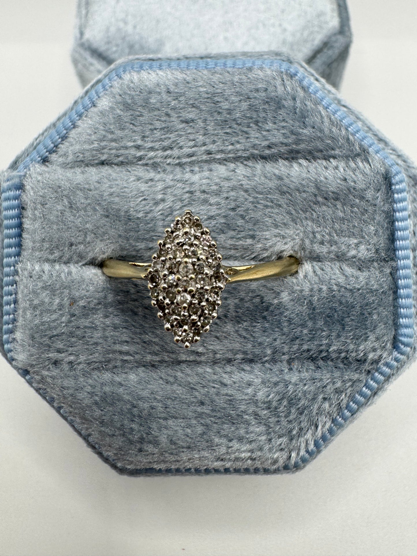 9ct gold diamond cluster ring