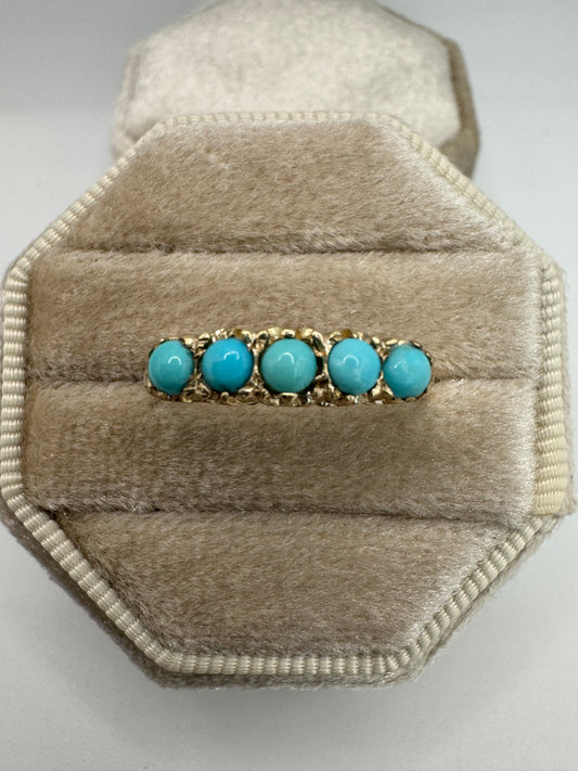 9ct gold turquoise ring