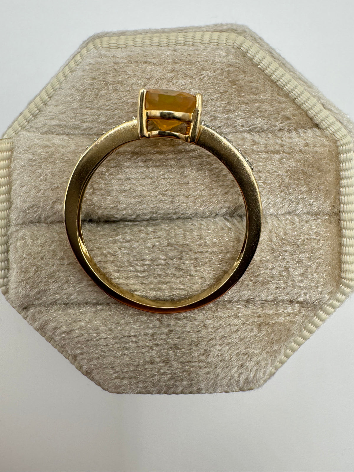 9ct gold opal and zircon ring