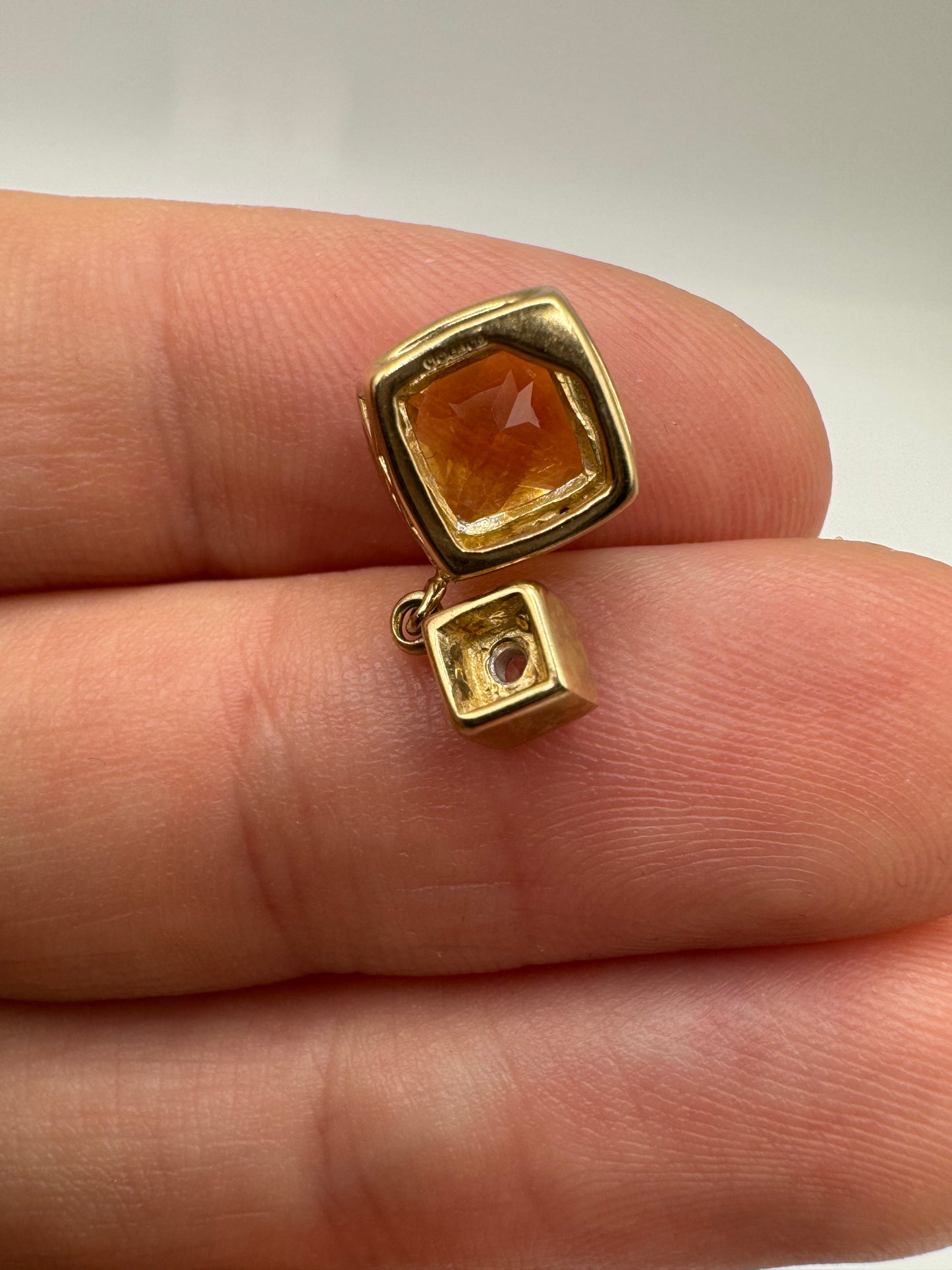 9ct gold citrine and zircon pendant