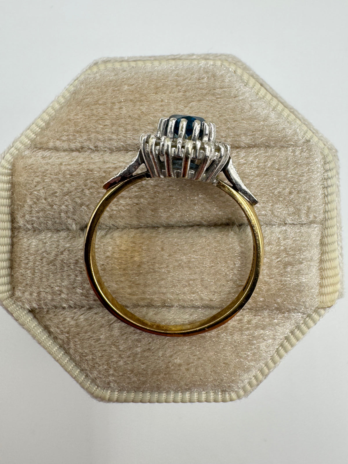 9ct gold topaz and diamond cluster ring