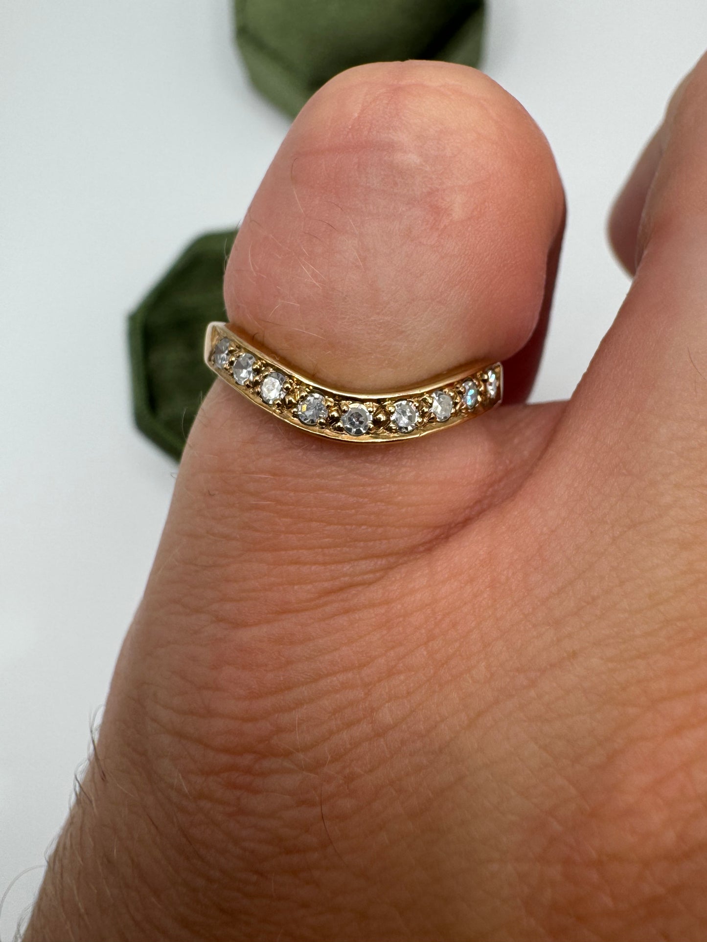 9ct gold diamond wishbone ring