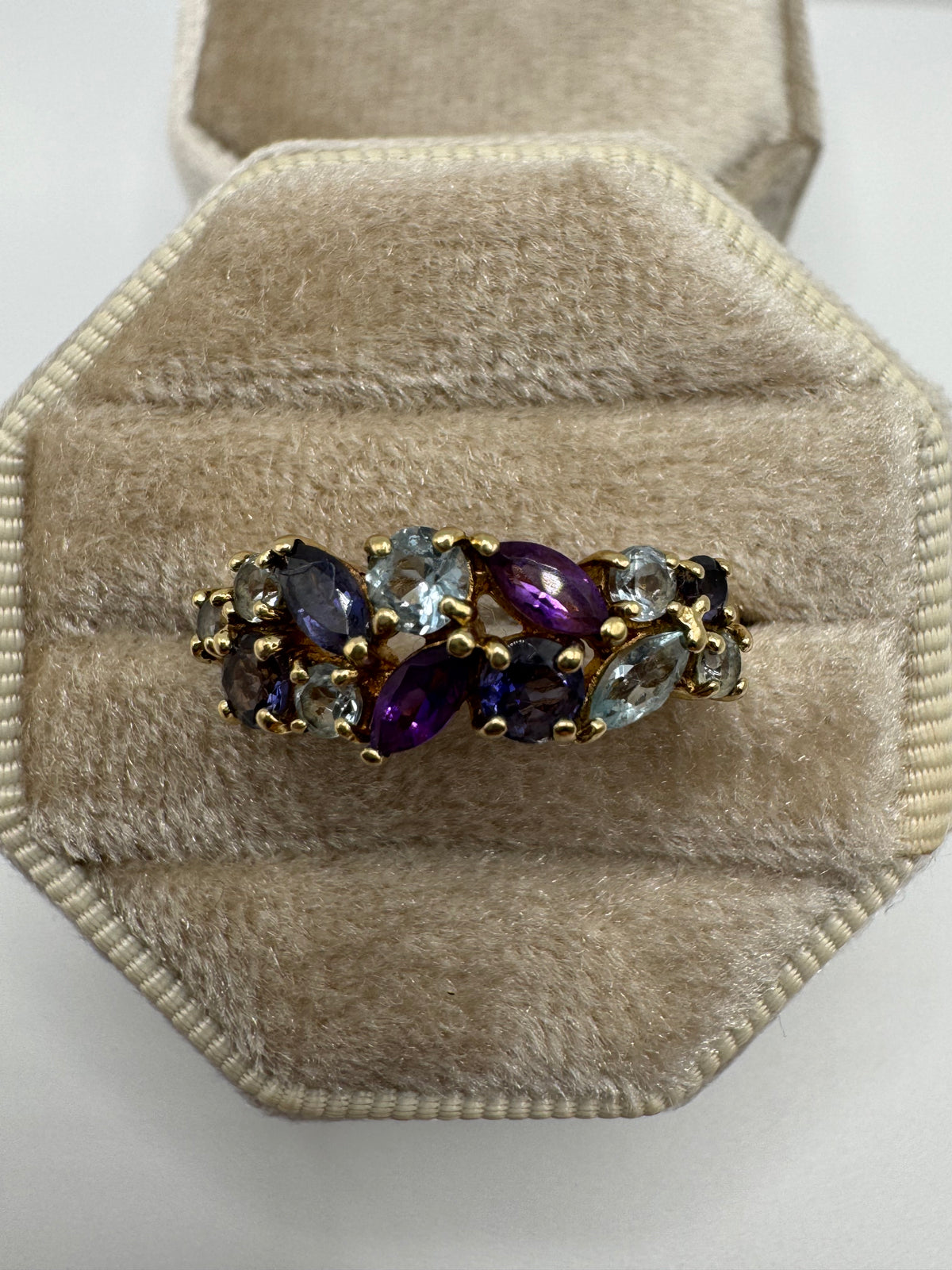 9ct gold multi-gem ring