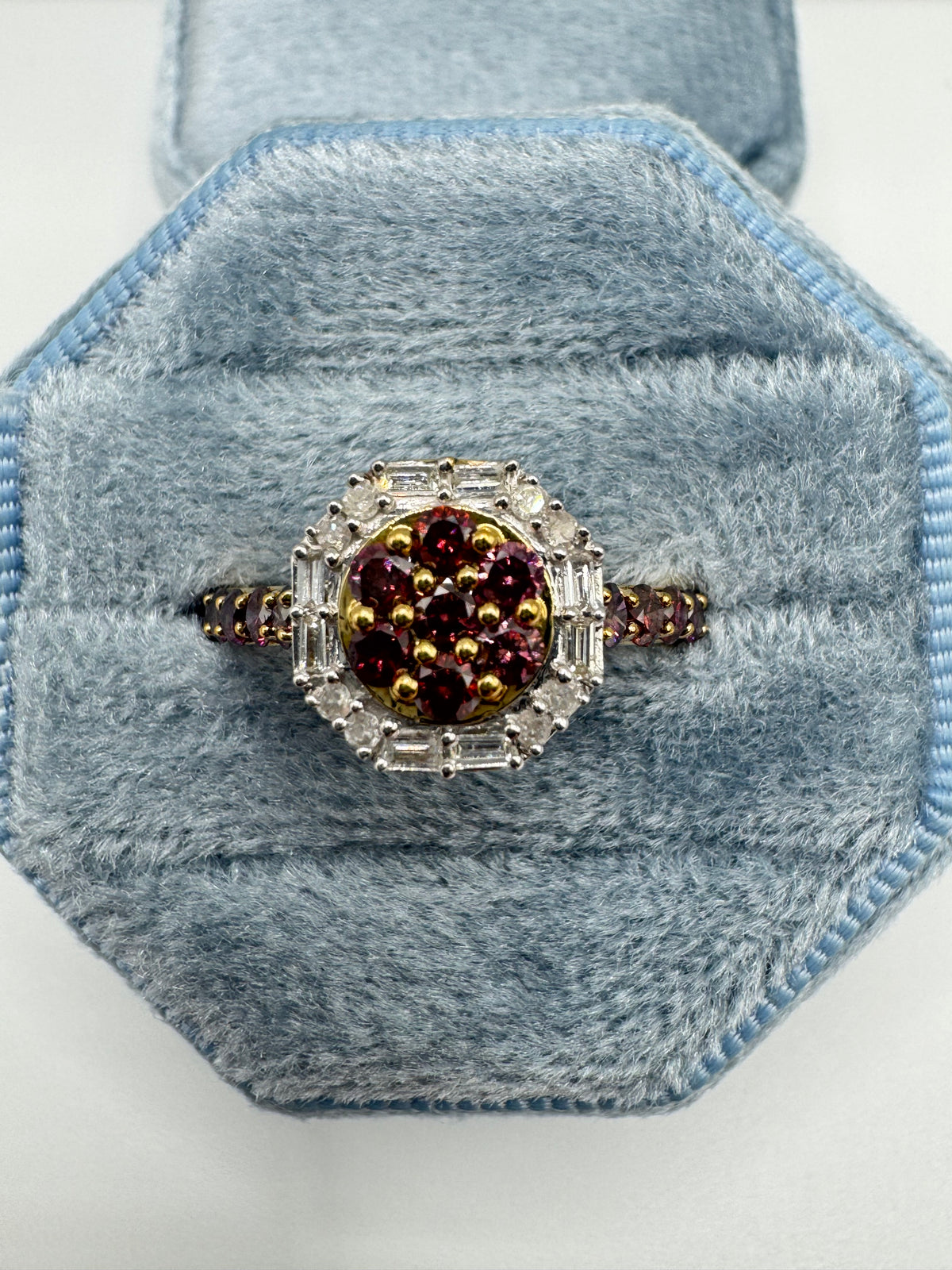 9ct gold 1ct diamond cluster ring