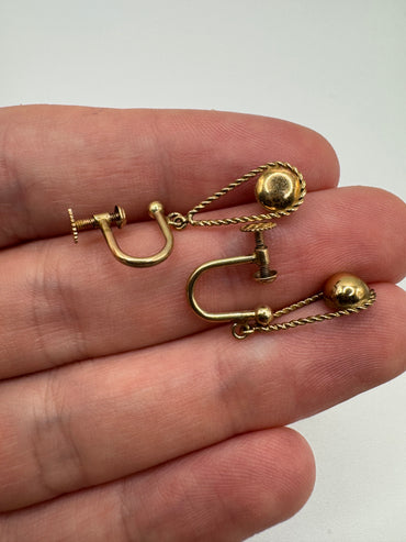 Antique 9ct gold earrings