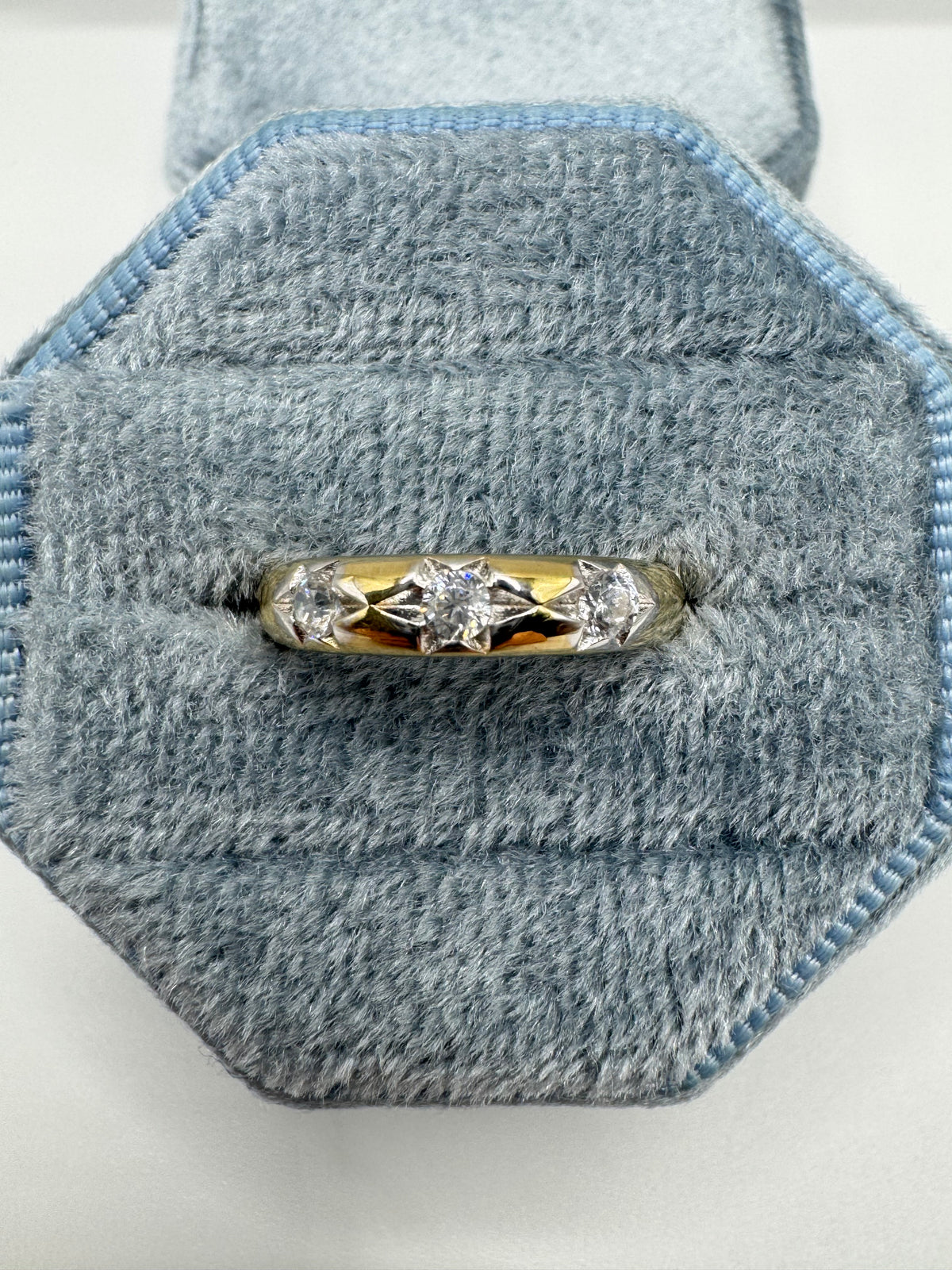 9ct gold cz gypsy ring