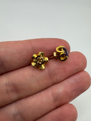 9ct gold amethyst earrings
