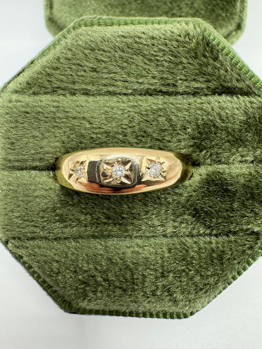9ct gold diamond gypsy ring