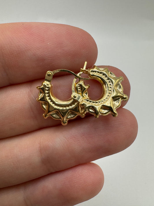 9ct gold creole earrings