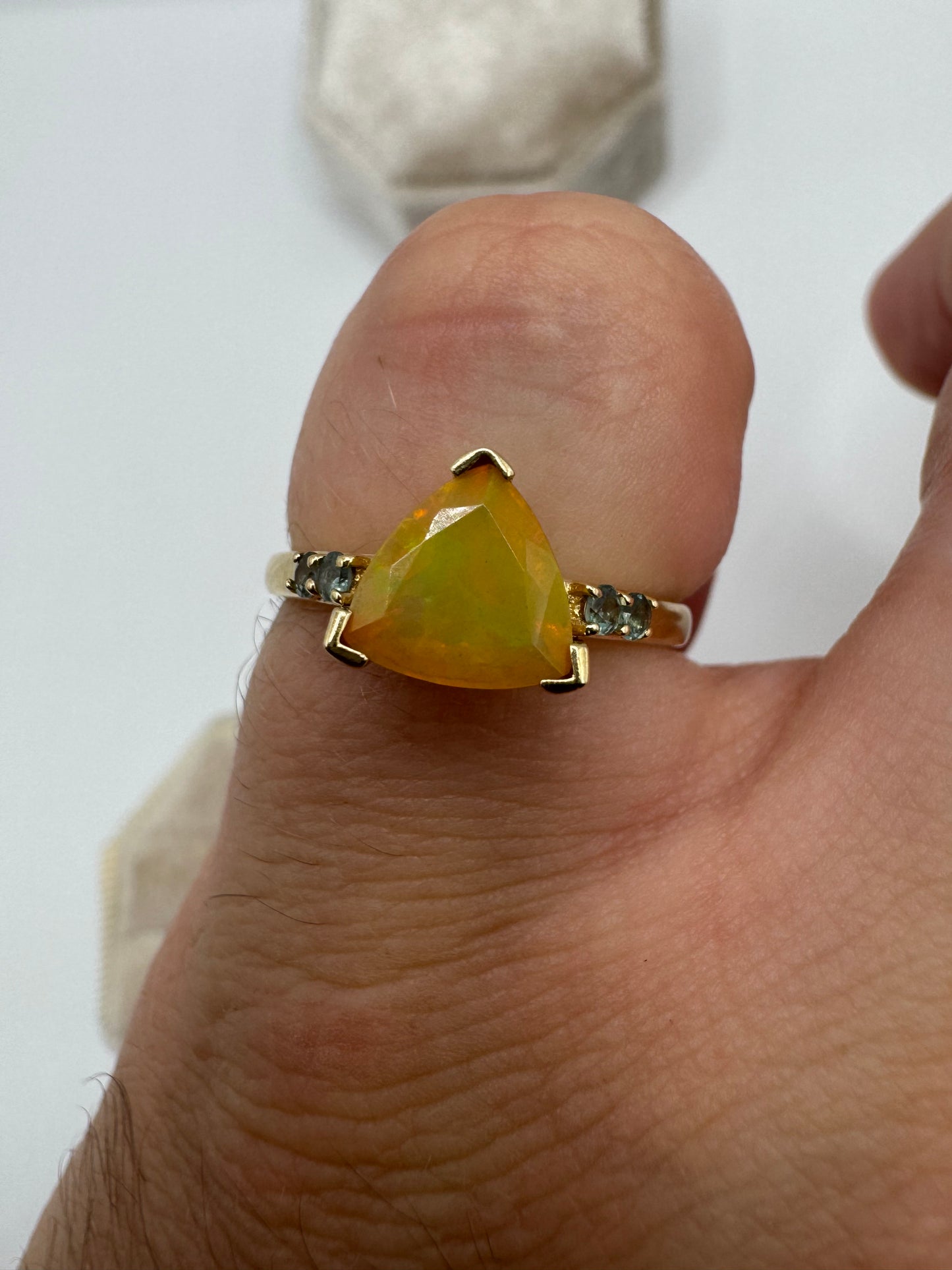 9ct gold opal and alexandrite ring