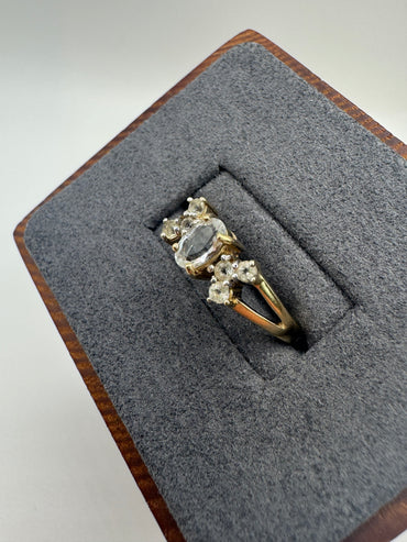 9ct gold topaz cluster ring