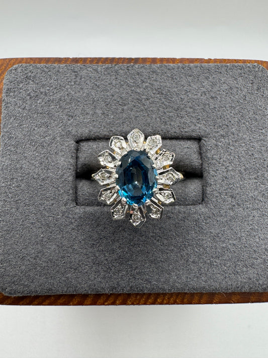9ct gold topaz and diamond ring