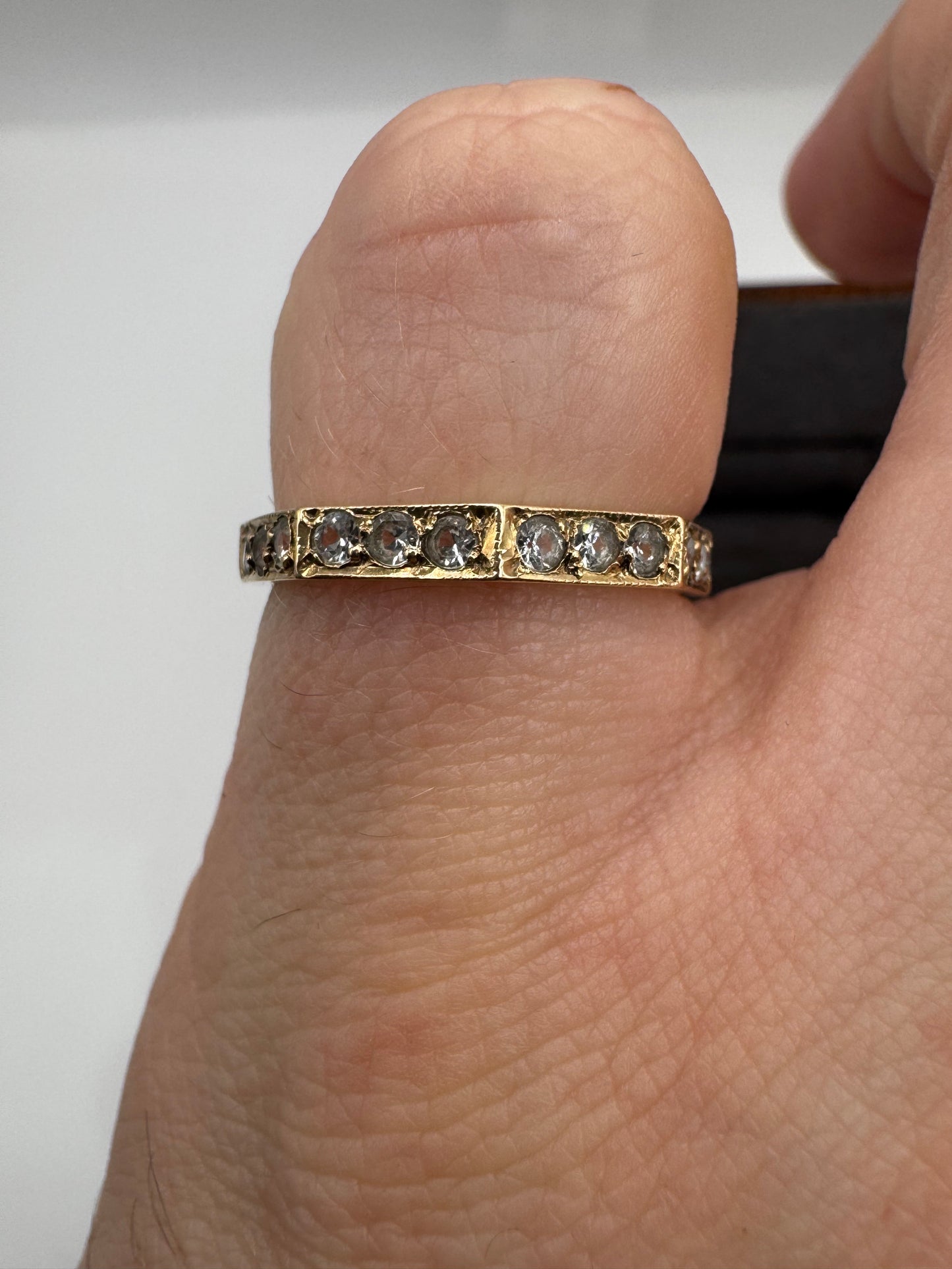 Antique 9ct gold paste eternity ring