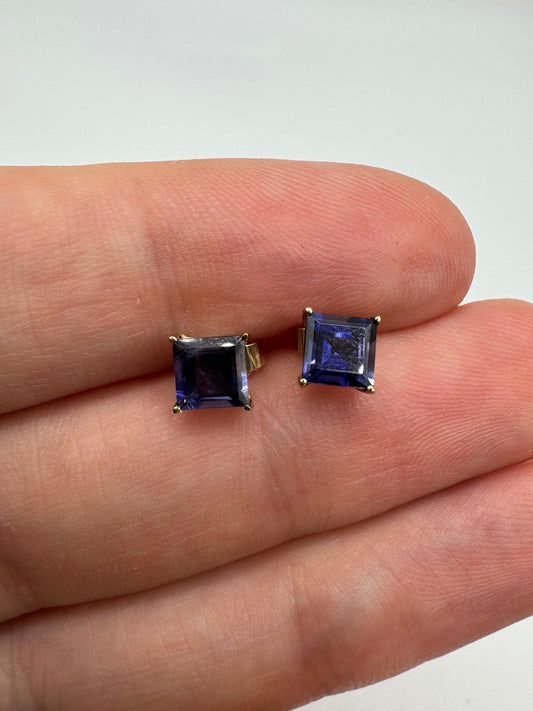 9ct gold tanzanite earrings