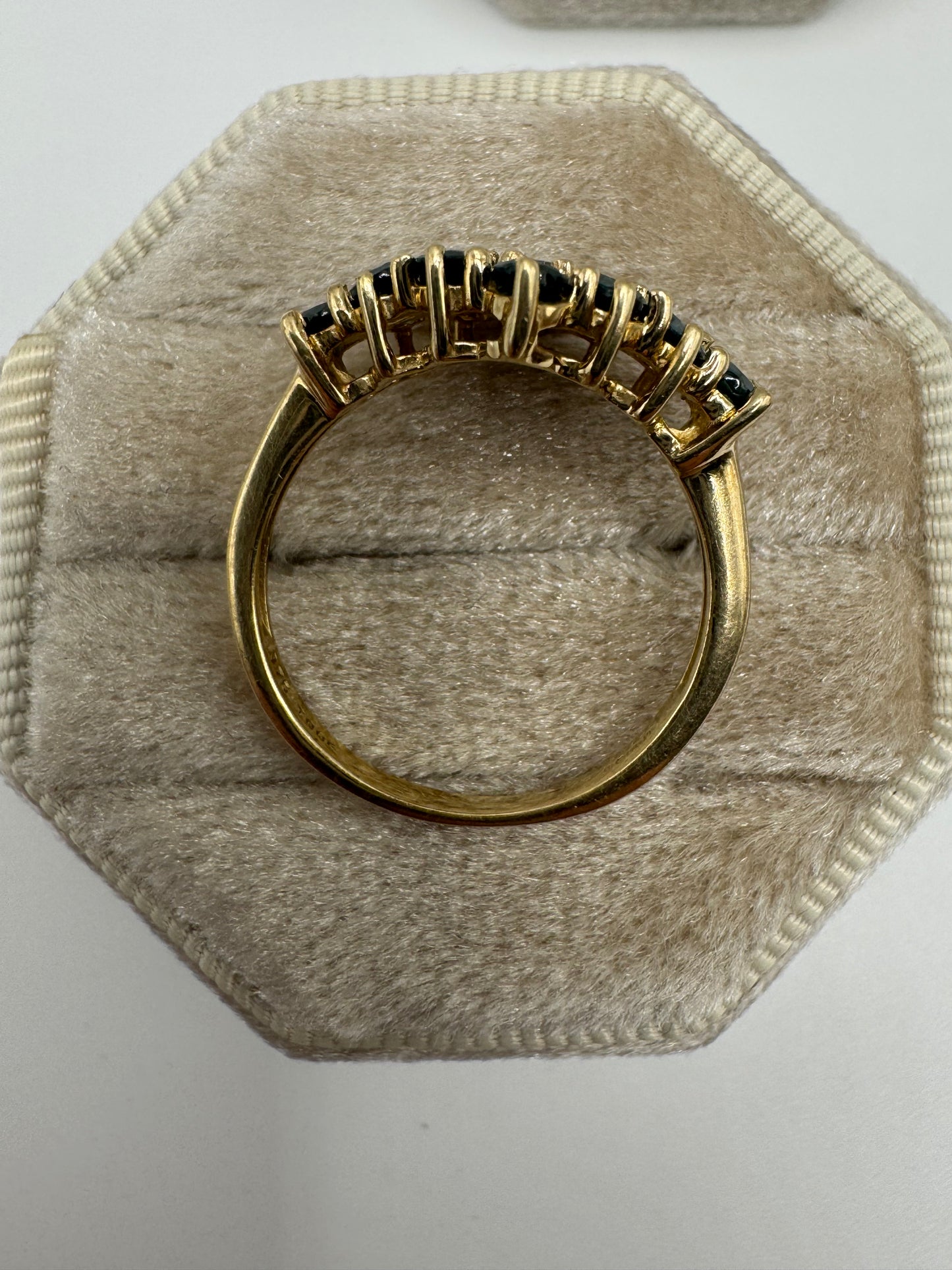 9ct gold teal tourmaline cluster ring
