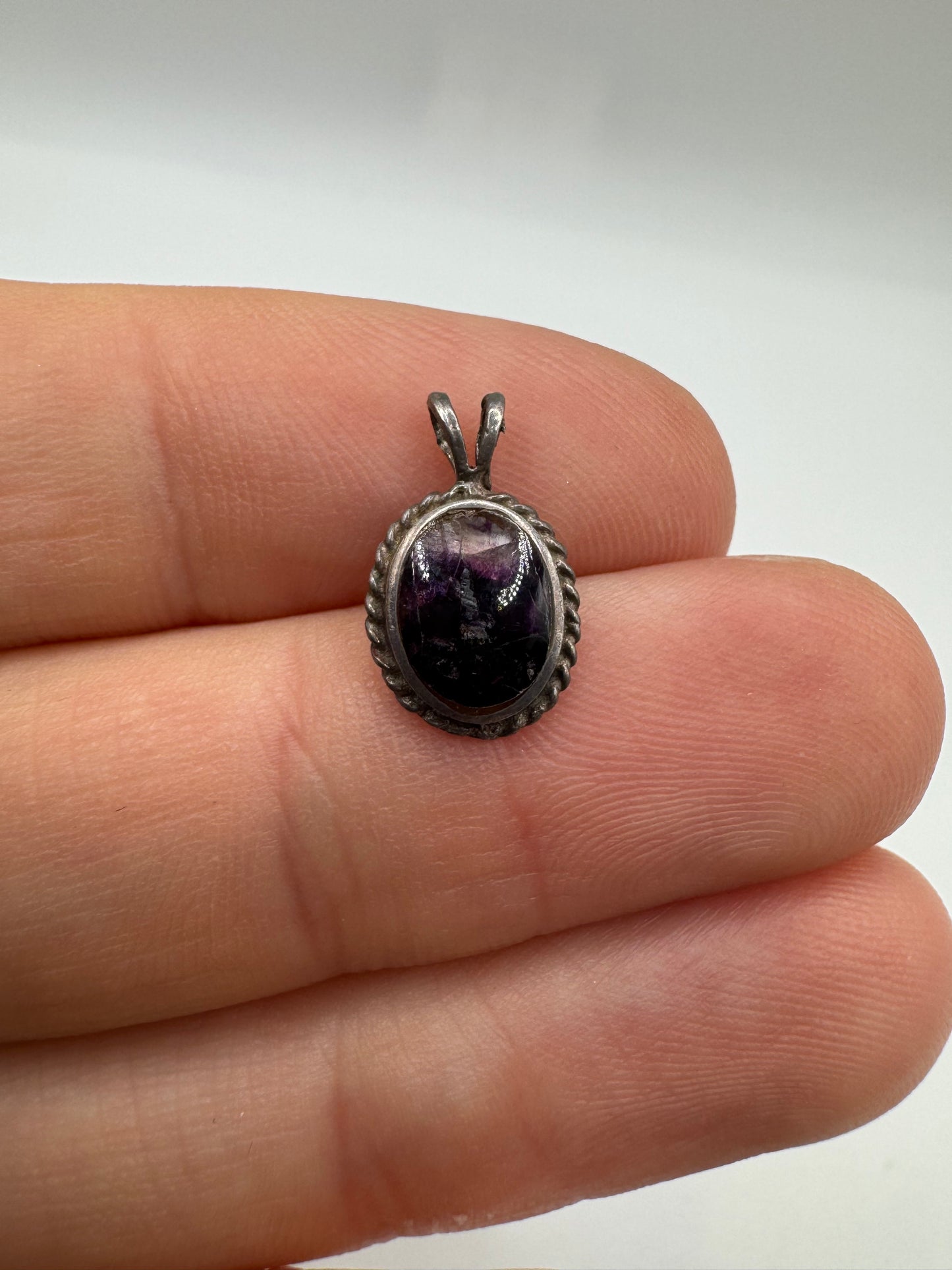 Silver blue John pendant