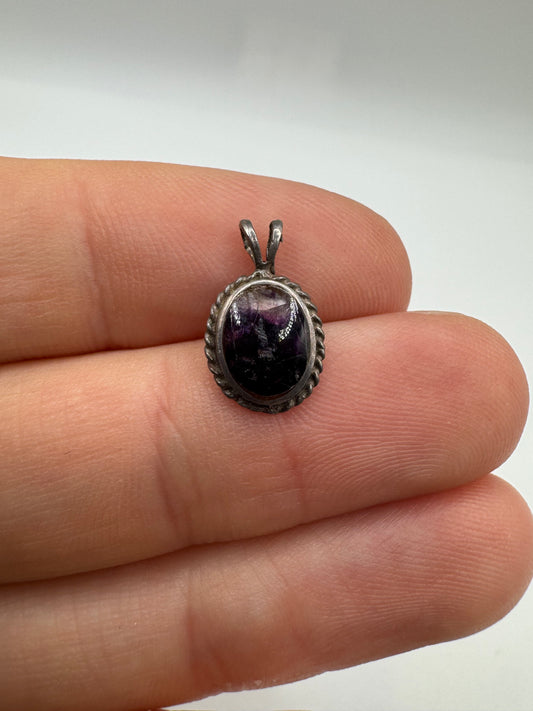 Silver blue John pendant