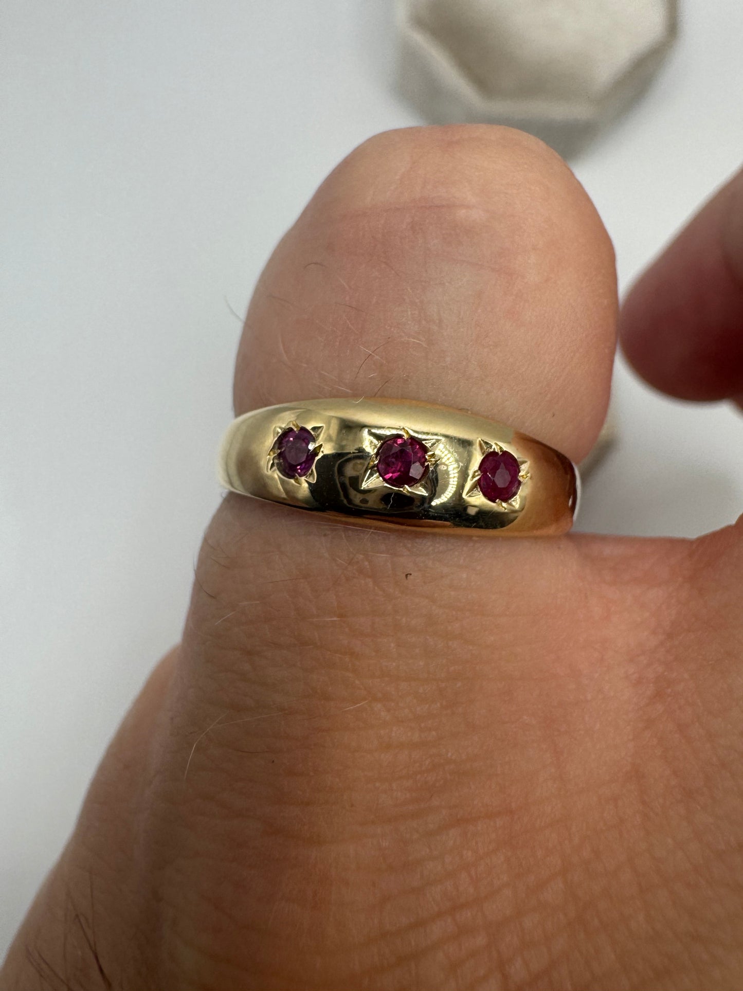 9ct gold ruby gypsy ring