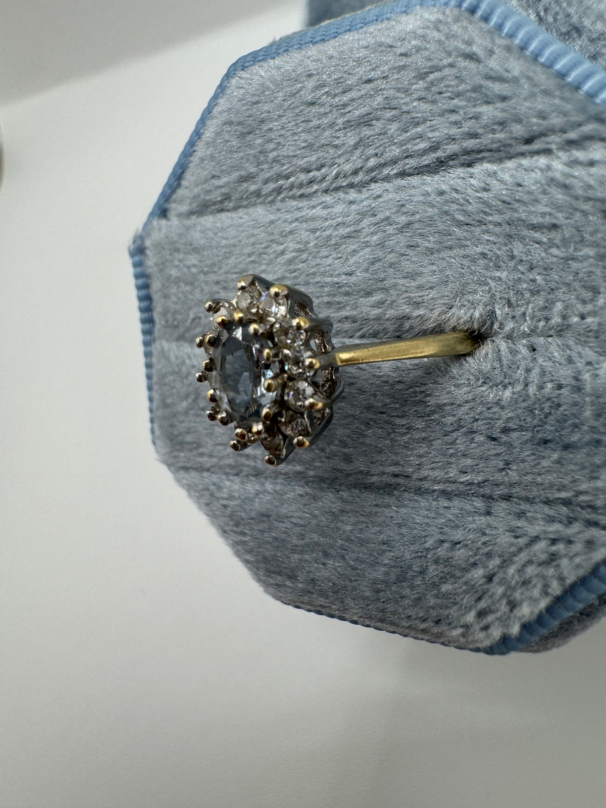 9ct gold topaz and cz ring