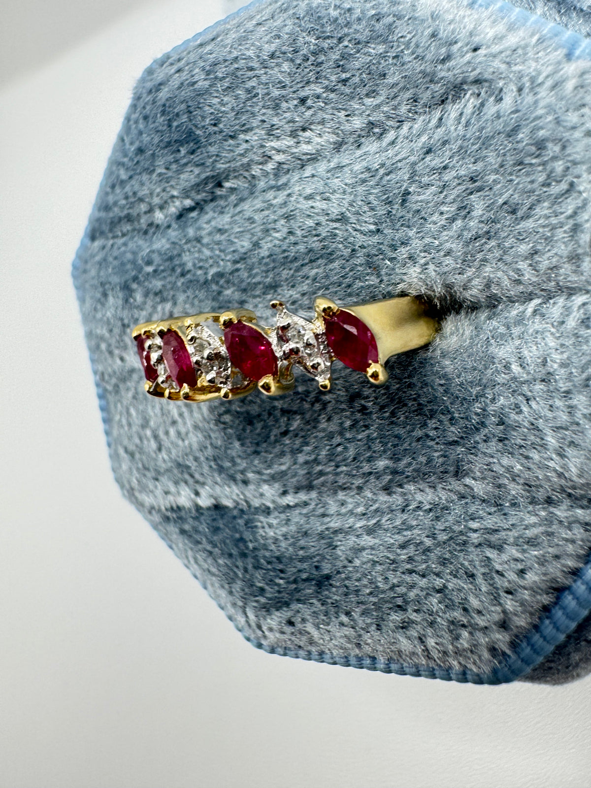 9ct gold ruby and diamond ring